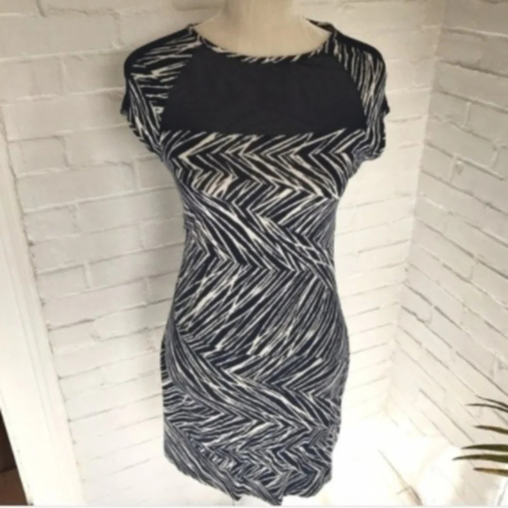 Tart Dress Stretch Jersey Navy Graphic Print New S